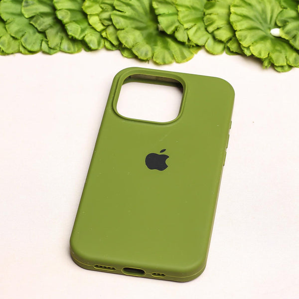 Olive Green Original Silicone case for Apple iphone 15 Pro