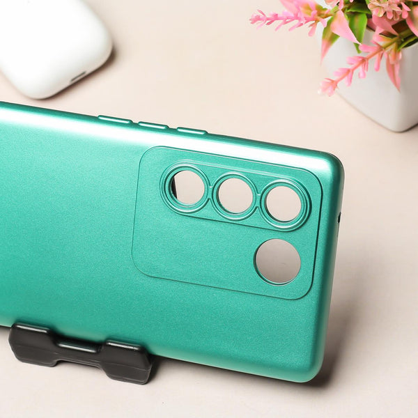 Dark Green Metallic Finish Silicone Case for Vivo V27 Pro 5G