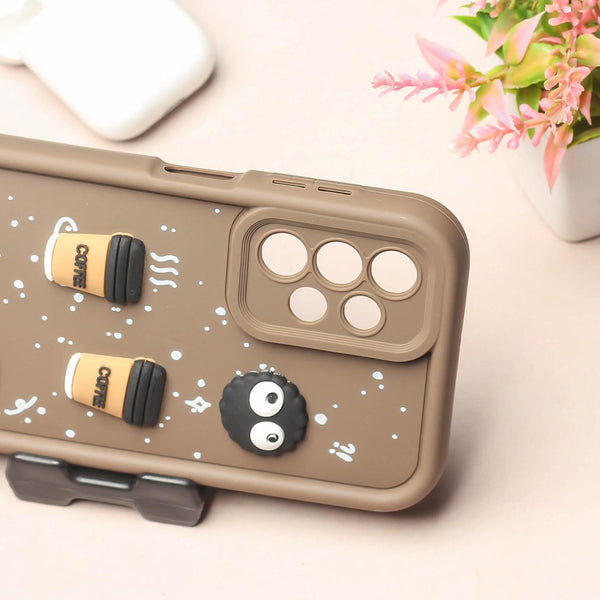 Brown COFFEE (ALWAYS HAPPY) Silicone case for Samsung A23