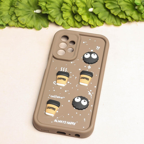 Brown COFFEE (ALWAYS HAPPY) Silicone case for Samsung A23