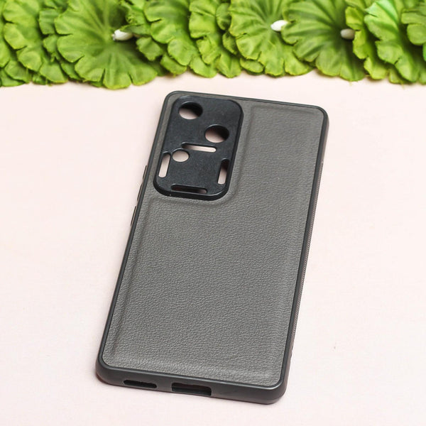 Raised Edges Grey Leather Case for Vivo V30