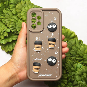 Brown COFFEE (ALWAYS HAPPY) Silicone case for Samsung A23