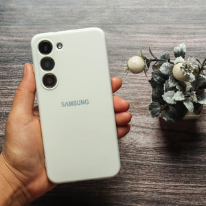 White Original Camera Safe Silicone case for Samsung S21 FE