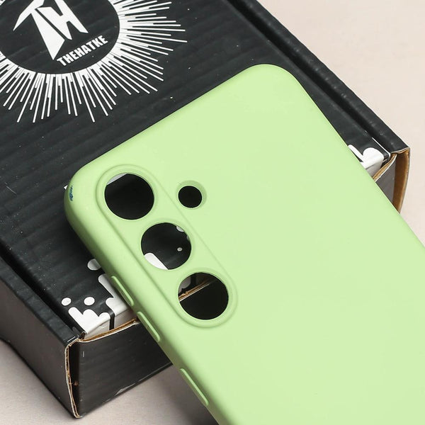 Light Green Camera Original Silicone case for Samsung S25 Plus