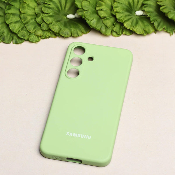 Light Green Camera Original Silicone case for Samsung S25 Plus