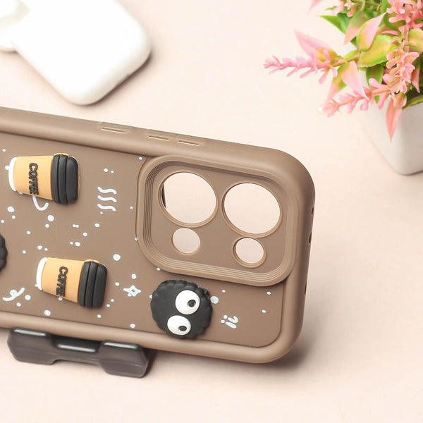 Brown COFFEE (ALWAYS HAPPY) Silicone case for Oppo Reno 13