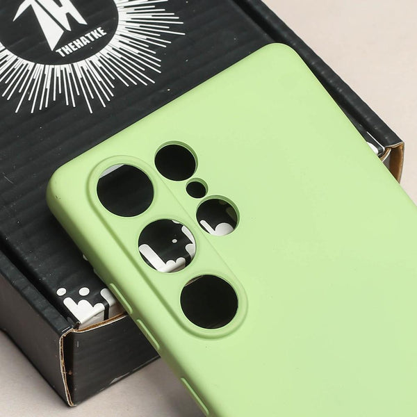 Light Green Camera Original Silicone case for Samsung S25 Ultra