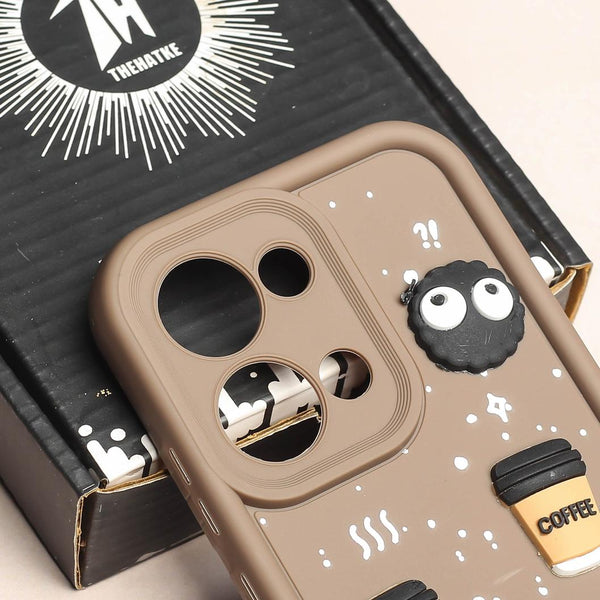 Brown COFFEE (ALWAYS HAPPY) Silicone case for Oppo Reno 13