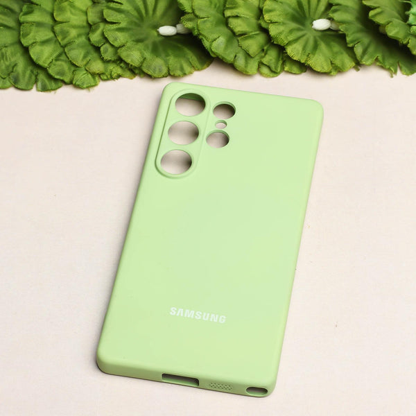 Light Green Camera Original Silicone case for Samsung S25 Ultra