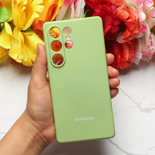 Light Green Camera Original Silicone case for Samsung S25 Ultra