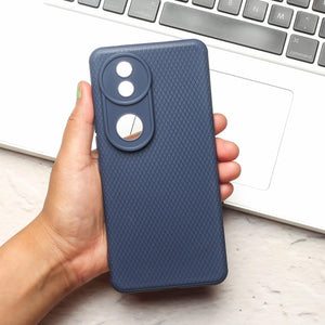 Dark Blue Line Wave Silicone Case for Vivo V50