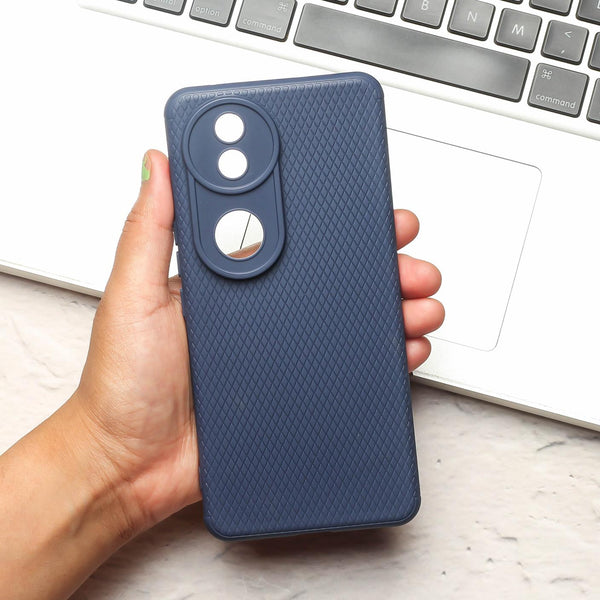 Dark Blue Line Wave Silicone Case for Vivo V50