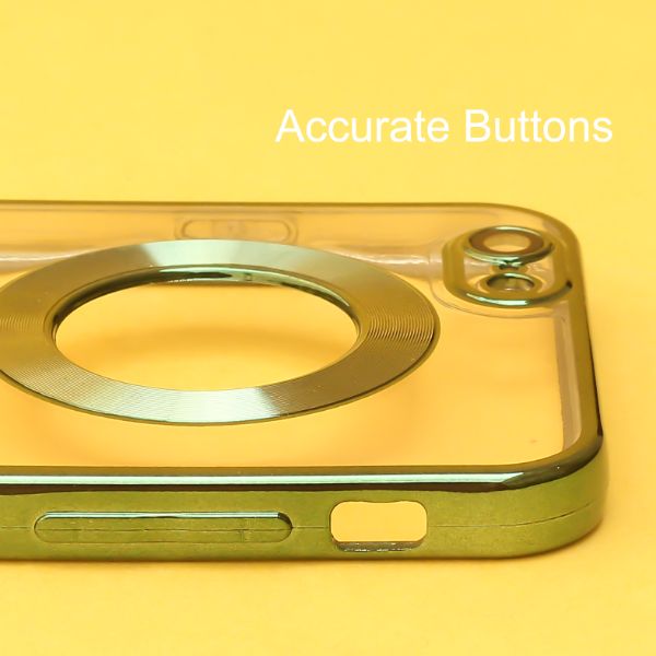 Green 6D Chrome Logo Cut Transparent Case for Apple iphone 6/6s