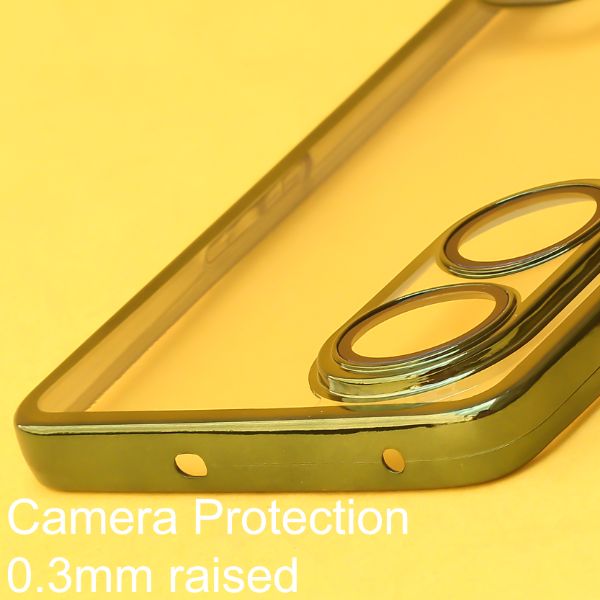 Green 6D Chrome Logo Cut Transparent Case for Oppo Reno 8T