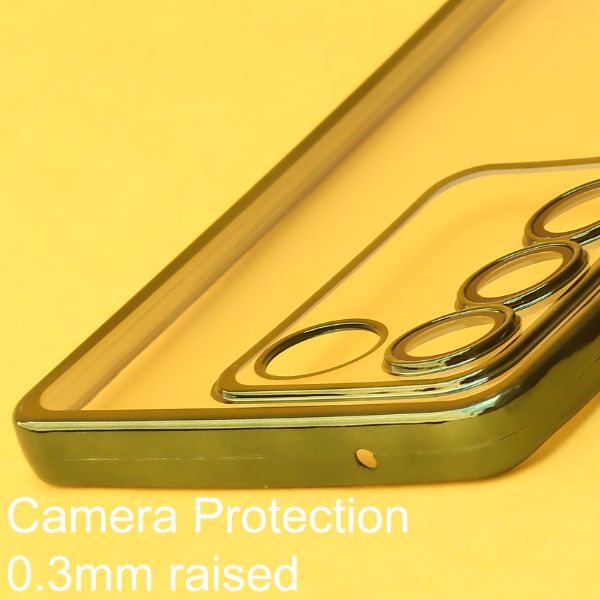 Green 6D Chrome Logo Cut Transparent Case for Vivo V27 Pro 5G