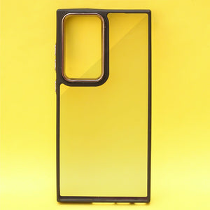 Black Metal Protection Transparent Case for Samsung S23 Ultra