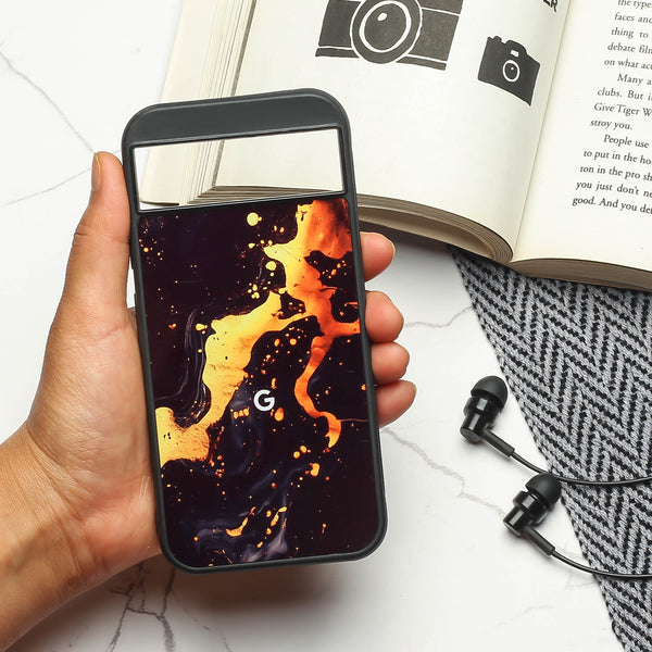 Black Gold Blaze metal back case for Google Pixel 8