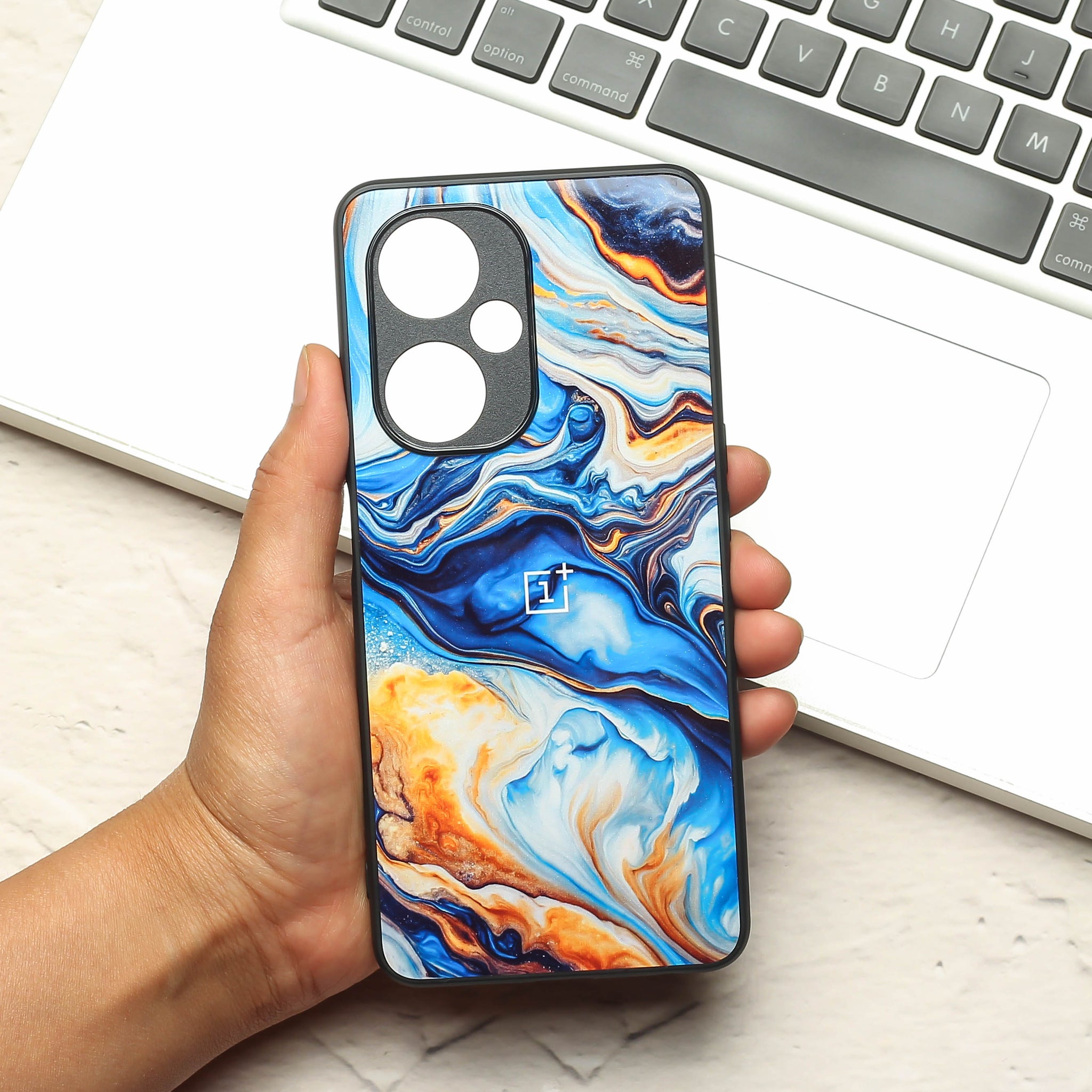 Blue Opulent metal back case for OnePlus Nord CE 3 Lite