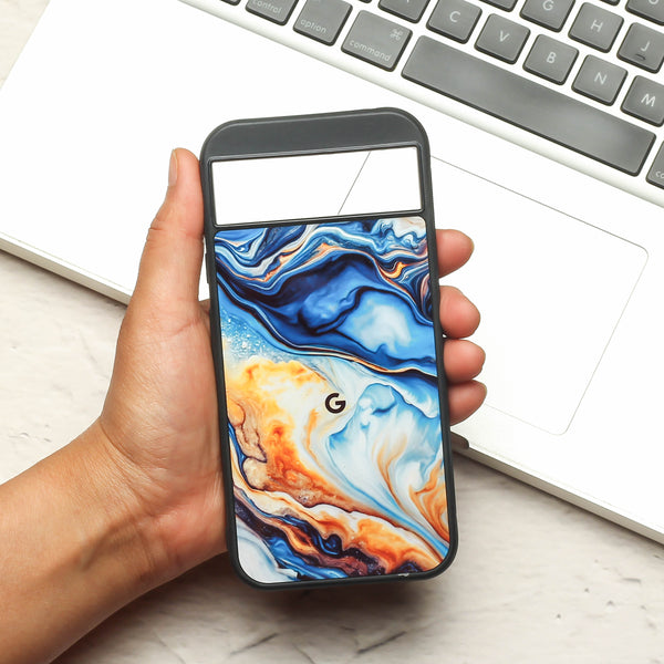 Blue Opulent metal back case for Google Pixel 8