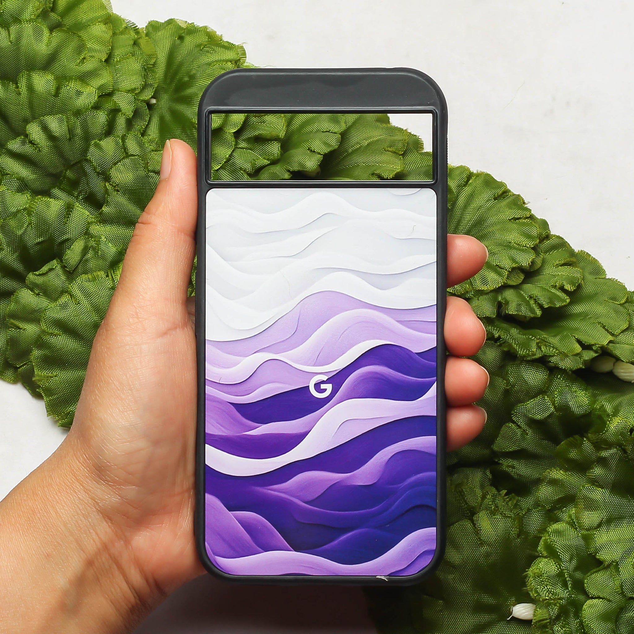 Purple Crest metal back case for Google Pixel 8