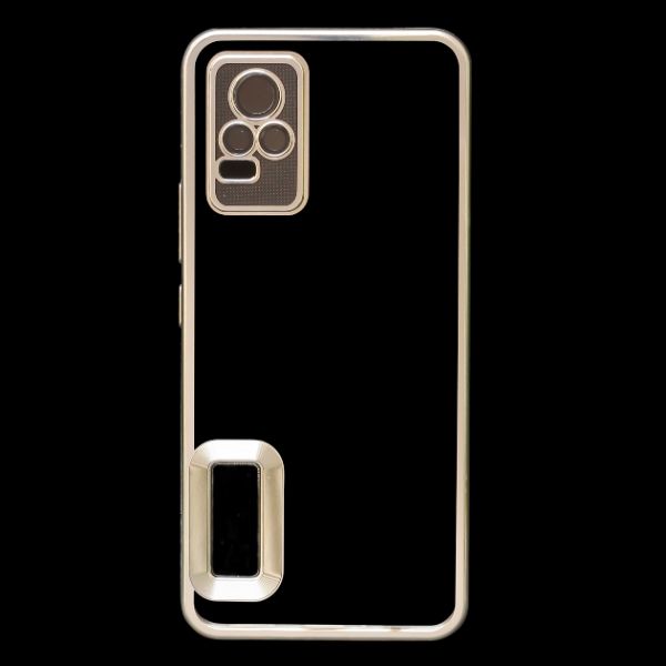 Gold 6D Chrome Logo Cut Transparent Case for Vivo V20