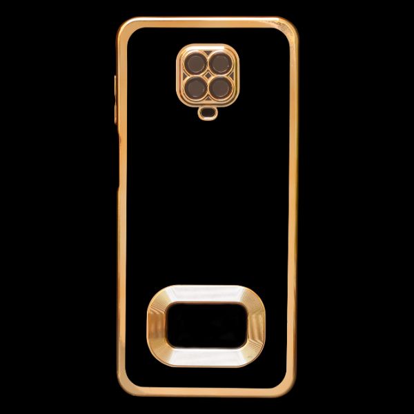 Gold 6D Chrome Logo Cut Transparent Case for Poco M2 Pro