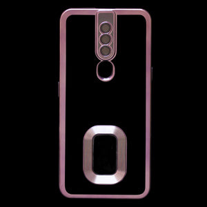 Purple 6D Chrome Logo Cut Transparent Case for Oppo F11 Pro