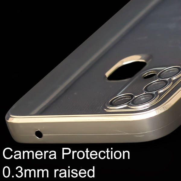 Silver 6D Chrome Logo Cut Transparent Case for Samsung M21