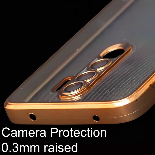 Gold 6D Chrome Logo Cut Transparent Case for Redmi Note 8 Pro