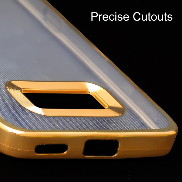 Gold 6D Chrome Logo Cut Transparent Case for Vivo V15 Pro