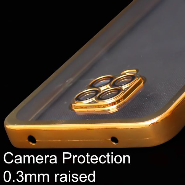 Gold 6D Chrome Logo Cut Transparent Case for Poco M2 Pro