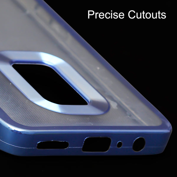 Blue 6D Chrome Logo Cut Transparent Case for Oppo F11 Pro