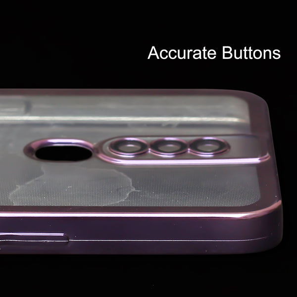 Purple 6D Chrome Logo Cut Transparent Case for Oppo F11 Pro