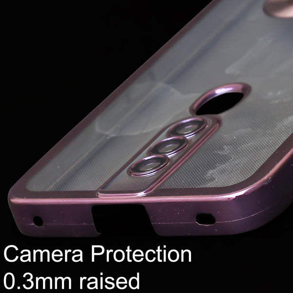 Purple 6D Chrome Logo Cut Transparent Case for Oppo F11 Pro