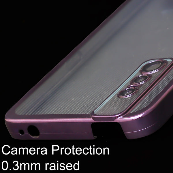 Purple 6D Chrome Logo Cut Transparent Case for Vivo V15 Pro