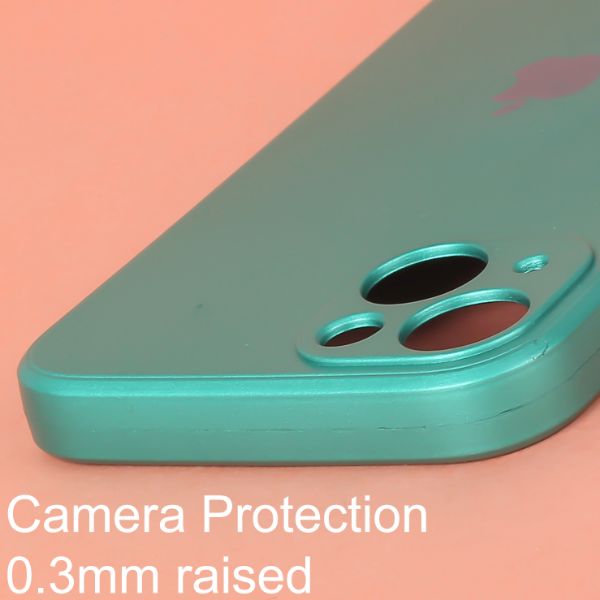 Dark Green Metallic Finish Silicone Case for Apple Iphone 14