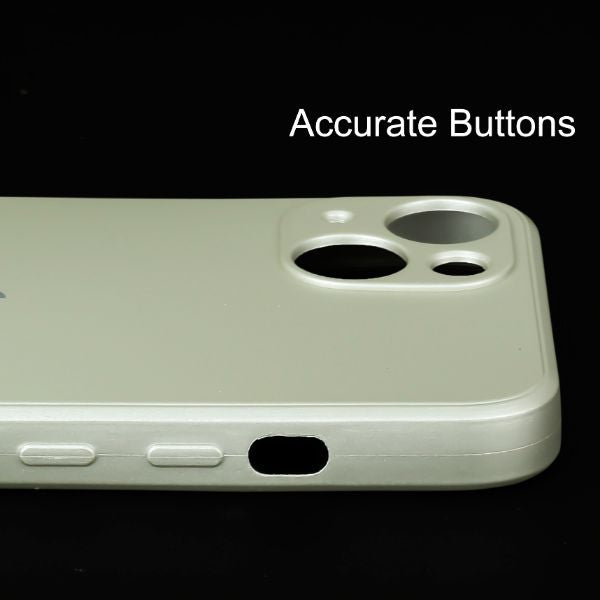 Cream Metallic Finish Silicone Case for Apple Iphone 14