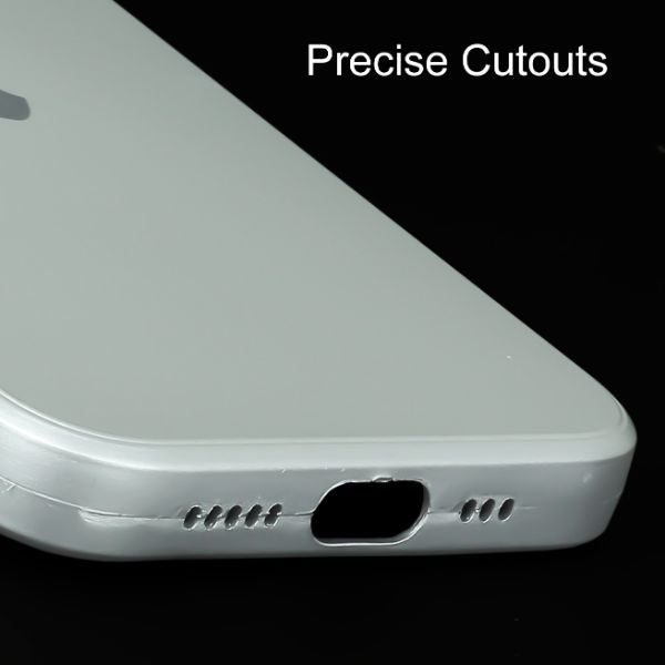 Silver Metallic Finish Silicone Case for Apple Iphone 14