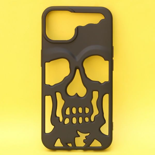 Black Hollow Skull Design Silicone case for Apple iphone 12 Pro
