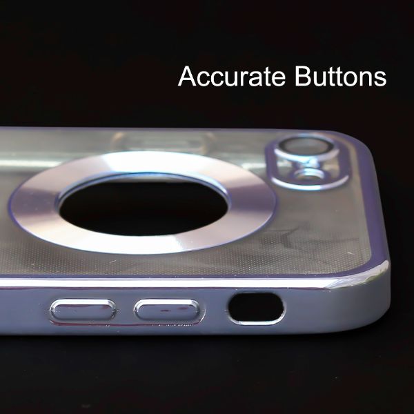 Blue 6D Chrome Logo Cut Transparent Case for Apple iphone 6/6s