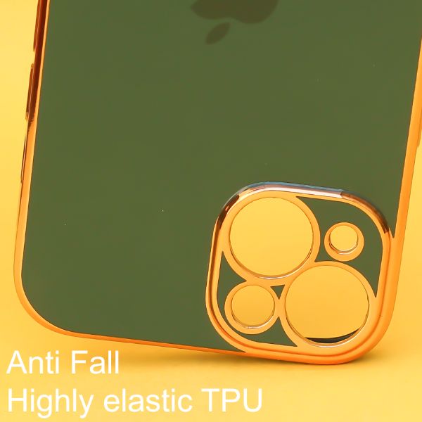 Green Finishble Gold ring Silicone case or Apple iPhone 14