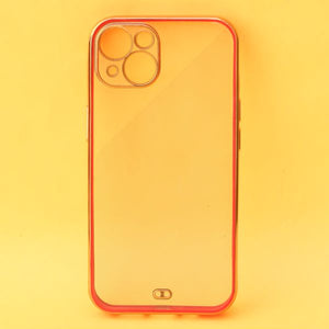 Red Electroplated Transparent Case for Apple iphone 13 mini