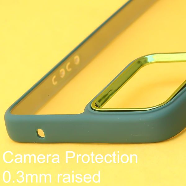 Dark Green Metal Safe Transparent Case for Oppo Reno 7 5G