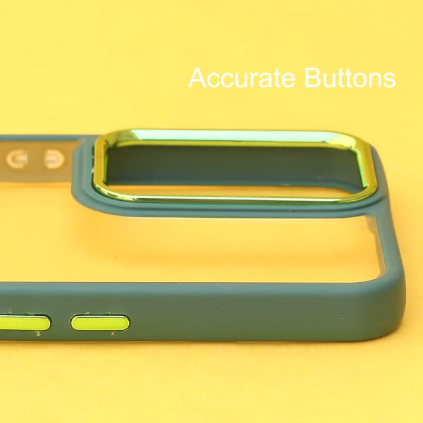 Dark Green Metal Safe Transparent Case for Redmi Note 10 Pro Max