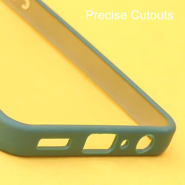 Dark Green Metal Safe Transparent Case for Redmi Note 10 Pro
