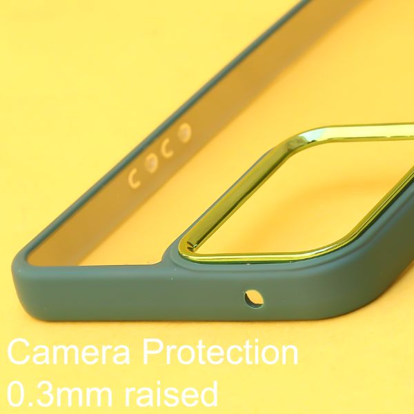 Dark Green Metal Safe Transparent Case for Redmi Note 10 Pro Max