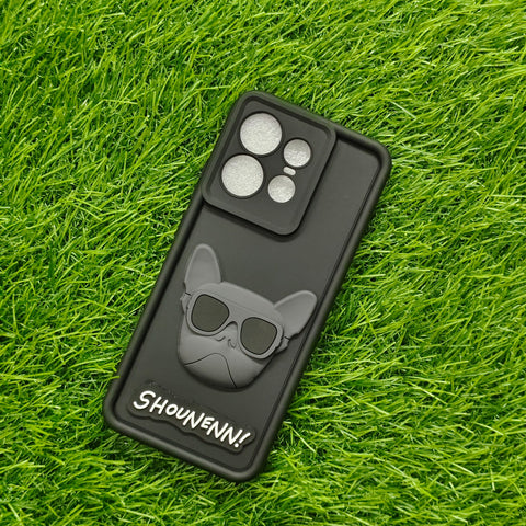 Black SHOUNENN BULLDOG Silicone case for Motorola Edge 50 Pro