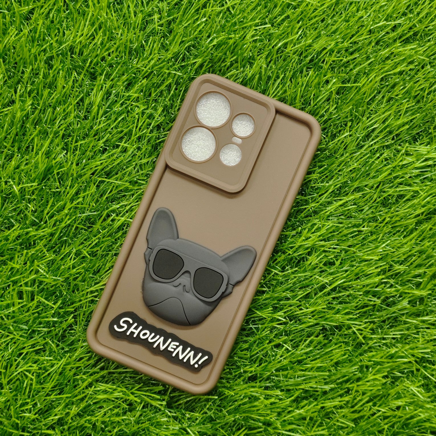 Dark Brown SHOUNENN BULLDOG Silicone case for Motorola Edge 50 Pro