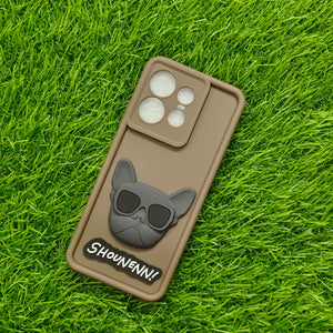 Dark Brown SHOUNENN BULLDOG Silicone case for Motorola Edge 50 Pro