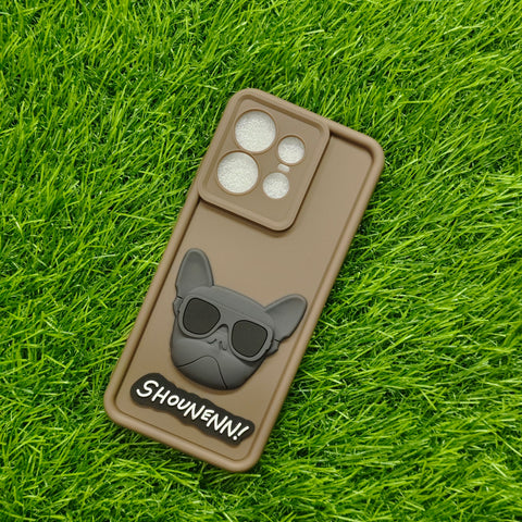 Dark Brown SHOUNENN BULLDOG Silicone case for Motorola Edge 50 Pro
